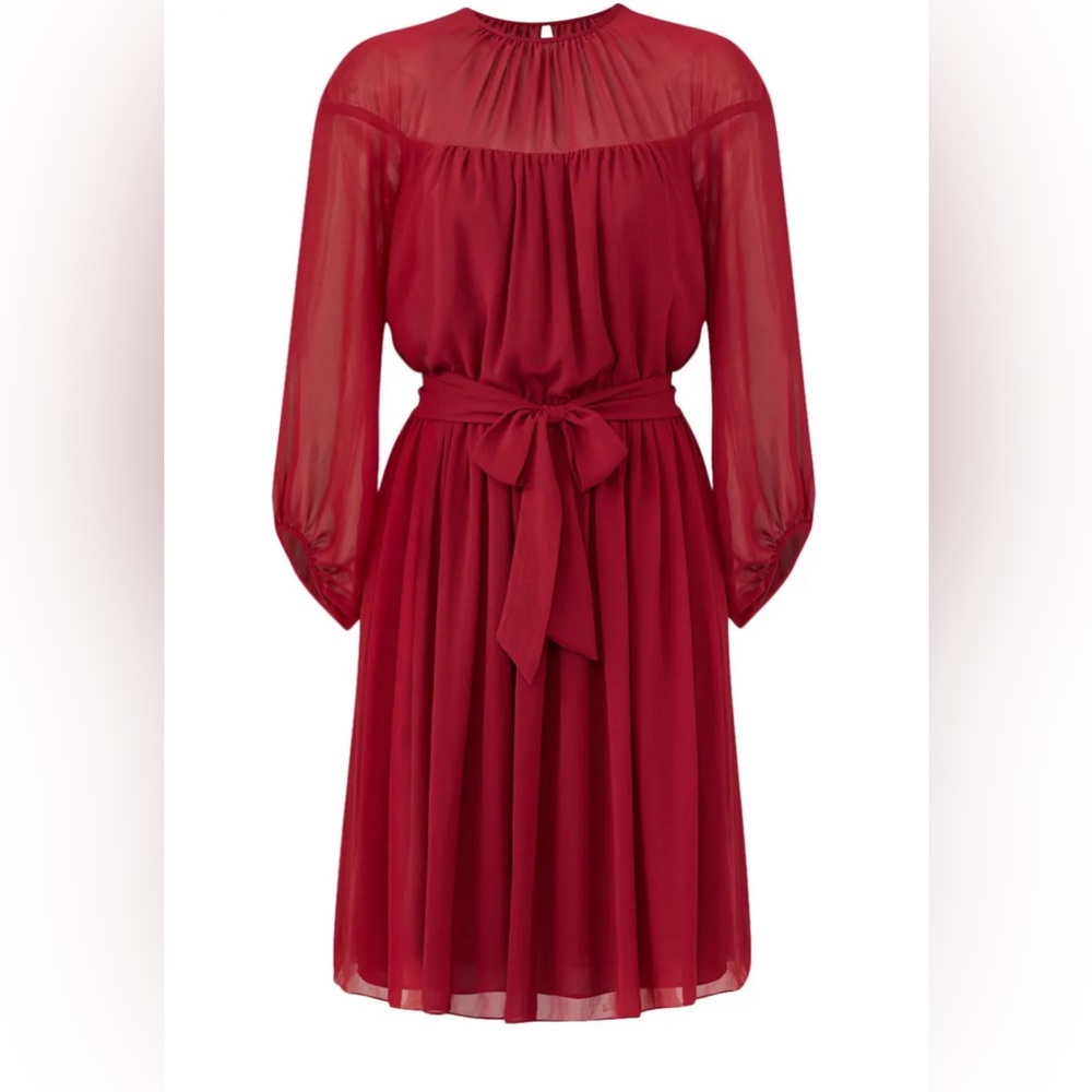 Slate & Willow Chiffon Rose Illusion Midi Dress Sz 6